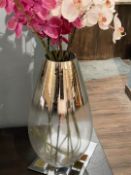 1 x Decorative Artisanal Glass & Gold Vase  - Recently Removed from a Luxury Furniture Retailer -