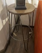 1 x Stylish Poseur Table with Hairpin Legs - Recently Removed from a Luxury Furniture Retailer -