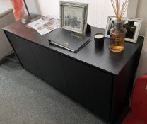 1 x Contemporary 3-Door Storage Unit in Wenge - Recently Removed from a Luxury Furniture