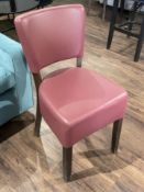 4 x Upholstered Chairs in a Maroon Source 5 Vinyl Fabric - Recently Removed from a Luxury