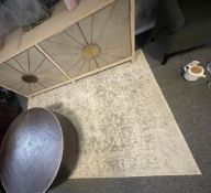 1 x Contemporary Distressed Oriental-style Medium Pile Indoor Area Carpet Rug in Grey - Recently