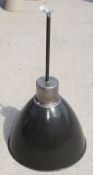 1 x Industrial Factory Suspended Ceiling Light Featuring an Enamel Finish - Dimensions: H53/120 x W5