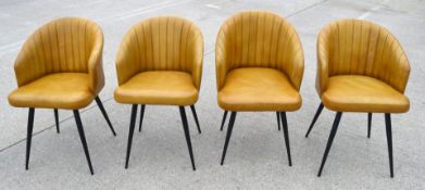8 x Contemporary Gold Tub Chairs with Ribbed Backs - Originally Purchased in 2024