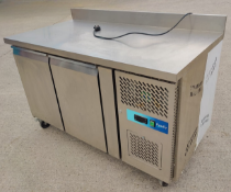 1 x Prodis Two Door Stainless Steel Countertop Refrigerator with Upstand - 240v - Model: GRN-W2F