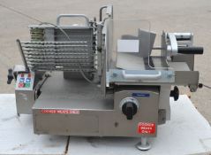 1 x Scharfen Automatic Cooked Meat Slicer / Vertical Sausage Slicer - 240v Single Phase