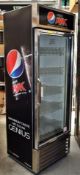 1 x True 'Pepsi Max' Upright Display Drinks Chiller - Model GDM19T - Approx RRP £2,700