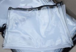 300 x Lexicon Clear Pouches with Black Zippers - Dimensions: 23 x 17 cms - New Boxed Stock
