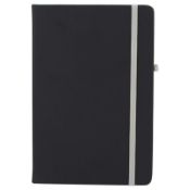 50 x Ebony A5 Soft PU Hardback Notebooks Containing 192 Pages of Lined Cream Paper - Colour: Black w
