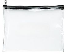 300 x Lexicon Transparant Clear Pencil Case with Coloured Zip - Colour: Black - New Boxed Stock - Re
