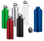 50 x Aluminium 750ml Lightweight Sports Drinking Bottles - Colour: Black - New Boxed Stock - Ref: 70