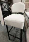 1 x Bespoke Bar Stool Upholstered in an Opulent Bouclé Fabric - Crafted in the UK