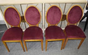 4 x Oak Dining Chairs With Velvet Upholstery - Original Price £980.00 - Recently Removed from a