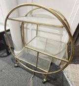 1 x Gold Round Drinks Trolley - Original Price £225.00 - Recently Removed from a Luxury Furniture