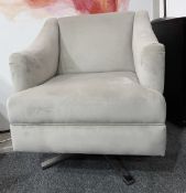 1 x Bespoke Handcrafted Velvet Upholstered Swivel Armchair - Made in the UK