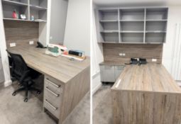 1 x Bespoke German-made Fitted Office from a HÄCKER Kitchen Showroom Including 2 x Desks & Cupboards