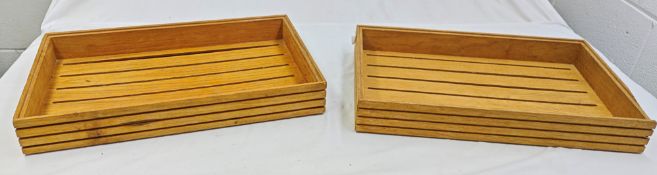 2 x CRASTER Flow Stackable Rustic Tall Trays In Oak - Original Price £328.00 - Ref: HNB194/7689985(