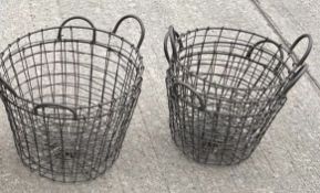 4 x Decorative Wire Storage / Log Baskets of Various Size in Grey - Ex-Showroom Display Pieces -