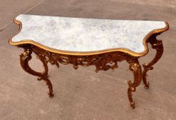 1 x Rococo Ornate Gold Support Console Table - Ref: LB251 - CL1038 - NO VAT ON THE HAMMER - Location