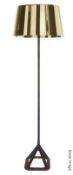 1 x Tom Dixon 'Base' Designer Cast Iron Floor Lamp with Metal Shade in Gold - Original Value £1,183