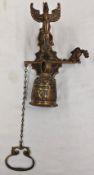 1 x Brass Gothic Style Wall Mounted Brass Monastry Door Bell - NO VAT ON THE HAMMER - Ref: - CL444 -