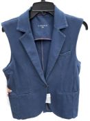 1 x CIRCOLO 1901 Ladies' Sleeveless Gilet Jacket in Blue - Size: EU46 - Original Price: €295.00 -