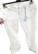 1 x Pair of MALO Ladies' Designer Stretch Jeans in Pale Cream - Size: EU50 - Original Price: €150.00
