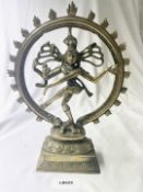 1 x Vintage Brass Bronze Shiva Nataraj Trishul Statue Dancing - Estimated Value £200.00 - Ref: LB629