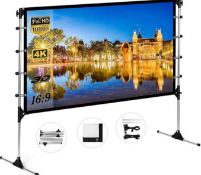 1 x 60 Inch Portable Projector Movie Screen with Stand - Suitable for Home Theater, Outdoor