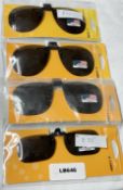 4 x Pairs of Flip-up Clip-on Sunglasses - Ref: LB646 - CL1020 - NO VAT ON THE HAMMER - Location: