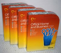 4 x Microsoft Home and Business OffIce Software 2010 - Boxed with COA's - CL011 - Ref: JRSP655 -