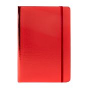 50 x A5 Metallic Notebook - Red - Dtm Elastic - Ref: TSC-ICE300510A/PS28 - CL945 - Location: