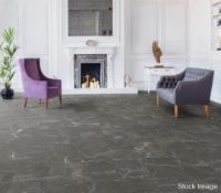 1 x Lot Of Armstrong Rhinofloor Evolution Commercial Grade Lvt Flooring In Honed Black Marble Design