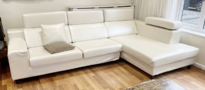 1 x Modern Upholstered Corner Sofa with Adjustable Headrests - NO VAT ON THE HAMMER