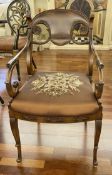 1 x  Queen Anne-style Dining Chair With Upholstered Seat