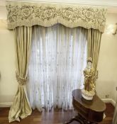 1 x Pair of Bespoke Lined Curtains with Pelmet Box and Tie-Backs