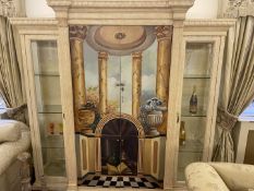 1 x Roman-style Drinks Display Cabinet with Lockable Storage - Ref: AAS / OCC-LNG - CL1049 - NO
