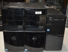 3 x Assorted Dell / Acer Desktop PC Computers - CL531 - Ref: MPC101 - Location: Altrincham WA14