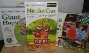 3 x Assorted Outdoor Garden Games from MyGarden Including Hit the Can, Giant Hopscotch and Bump &