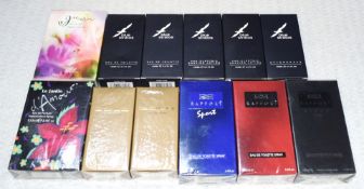12 x Bottles of 100ml Perfumes, Men's Fragrances and Shaving Lotions - Brands Include Rapport,