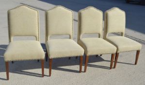 4 x Commercial Restaurant Fine Dining Chairs Featuring Fully Upholstered Backs and Seats with
