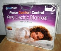 1 x Quiet Night Fleece Comfort Control King Size Electric Blanket - Size: 150 x 140 cms - New and