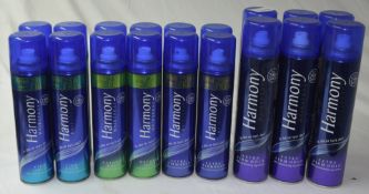 18 x Bottles of Harmony Hairspray - Includes Various Holds and Sizes - New and Unused - Ref: