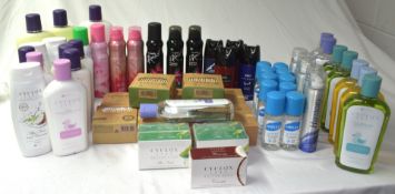 1 x Large Collection of Unused Beauty Products Including Deodrant, Soaps, Earbuds, Creams and Bath