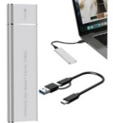 1 x High-Speed External 512GB M.2 NVME SSD Drive - 10Gbps 3.1 Gen 2 500GB NVME SSD Drive
