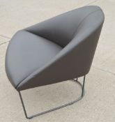 1 x ARPER 'Colina' Designer Reception Chair, Upholstered in a Dark Brown Faux Leather - Ex-