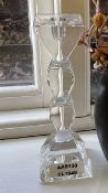 1 x Art Deco Glass Candlestick - Ref: AAS130 / LNG1 - CL1049 - NO VAT ON THE HAMMER - Location: