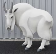 1 x Bespoke Life-Size Sculpted Fibreglass MOUNTAIN GOAT Animal Statue - Window Display Centrepiece
