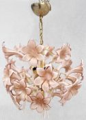 1 x Vintage Designer Murano Lily Chandelier - Ref: 1 - CL1038 - NO VAT ON THE HAMMER - Location: