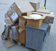 1 x Assorted Pallet Job Lot - Fireside Tools, Kitchen Equipment, Shoe Locker, Lights, Chairs & More!