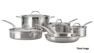 1 x HESTAN Probond 10-Piece Cookware Set In Stainless Steel - Original Price £975.00 - Ref: HNB712/